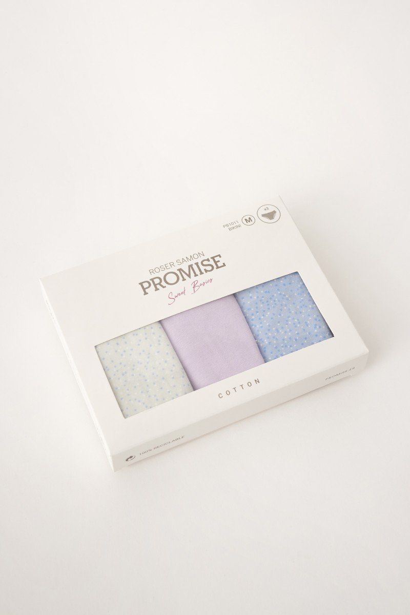PB1014 TANGA ALGODON ESTAMPADO PACK 3 PROMISE
