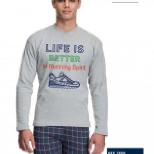 7659  PIJAMA NIÑO ASSMAN  ALGODON FELPA 6 A 20