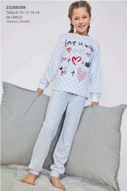 23208309 PIJAMA NIÑA 8 A 16 TERCIOPELO TOBOGAN