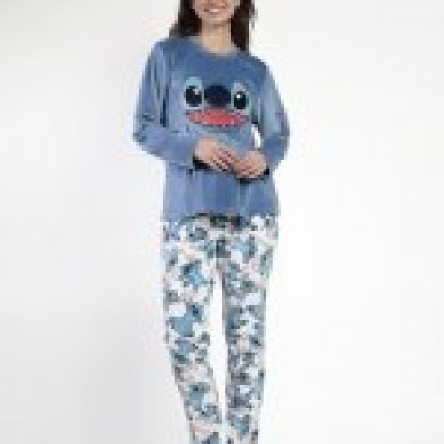 63668 PIJAMA MUJER VELVET LILO & STITCH DISNEY ADMAS