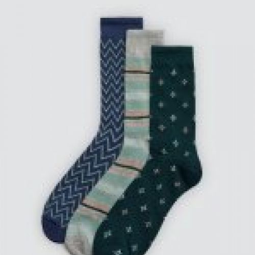 22936 Calcetines estampados para hombre con puño antipresión.