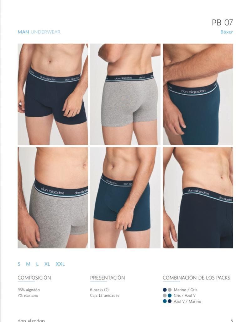 PB07 BOXER CABALLERO DON ALGODON PACK 2 (Precio Ud:2,81€)