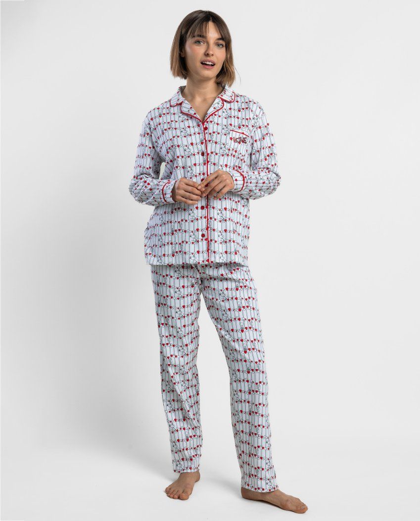 pijama abierto mujer snoopy love admas