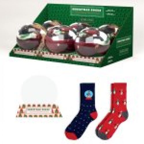 1212203 BOLA NIEVE REGALO 2 PARES CALCETINES NAVIDAD SOXLAND