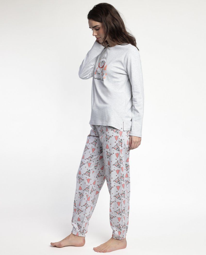 63592 PIJAMA MUJER BUHO INTERLOCK ADMAS