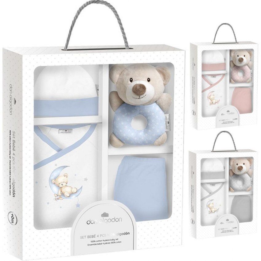 DSET05 SET DE REGALO RECIEN NACIDO AL POR MAYOR DON ALGODON
