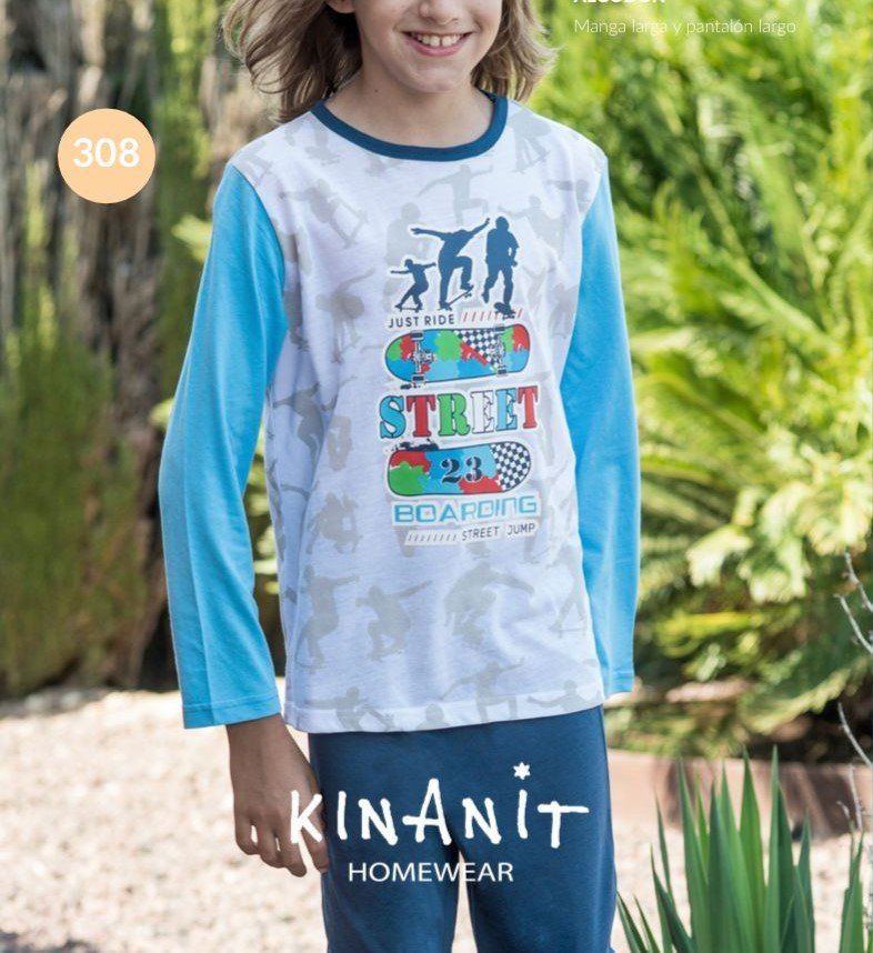 KN 308 PIJAMA NIÑO ALGODON FINITO 8 A 16  KINANIT