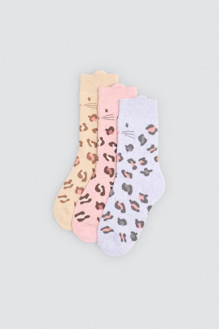 Calcetines térmicos de niña Ysabel Mora 32599 en beige, rosa y lila claro,
