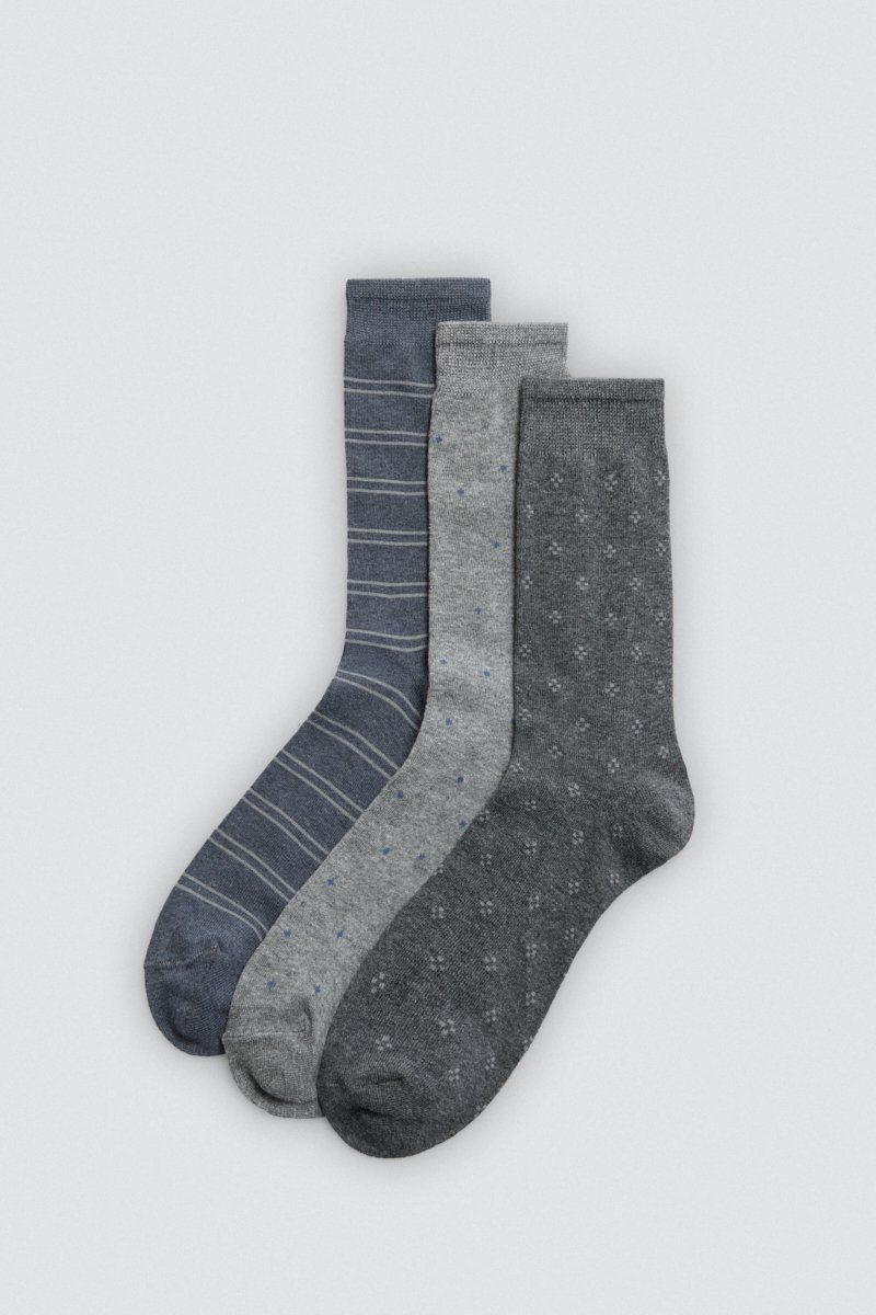 22937 Calcetines estampados para hombre con puño antipresión.