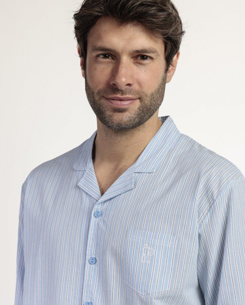 63799 PIJAMA HOMBRE ABIERTO TELA POPELIN ADMAS