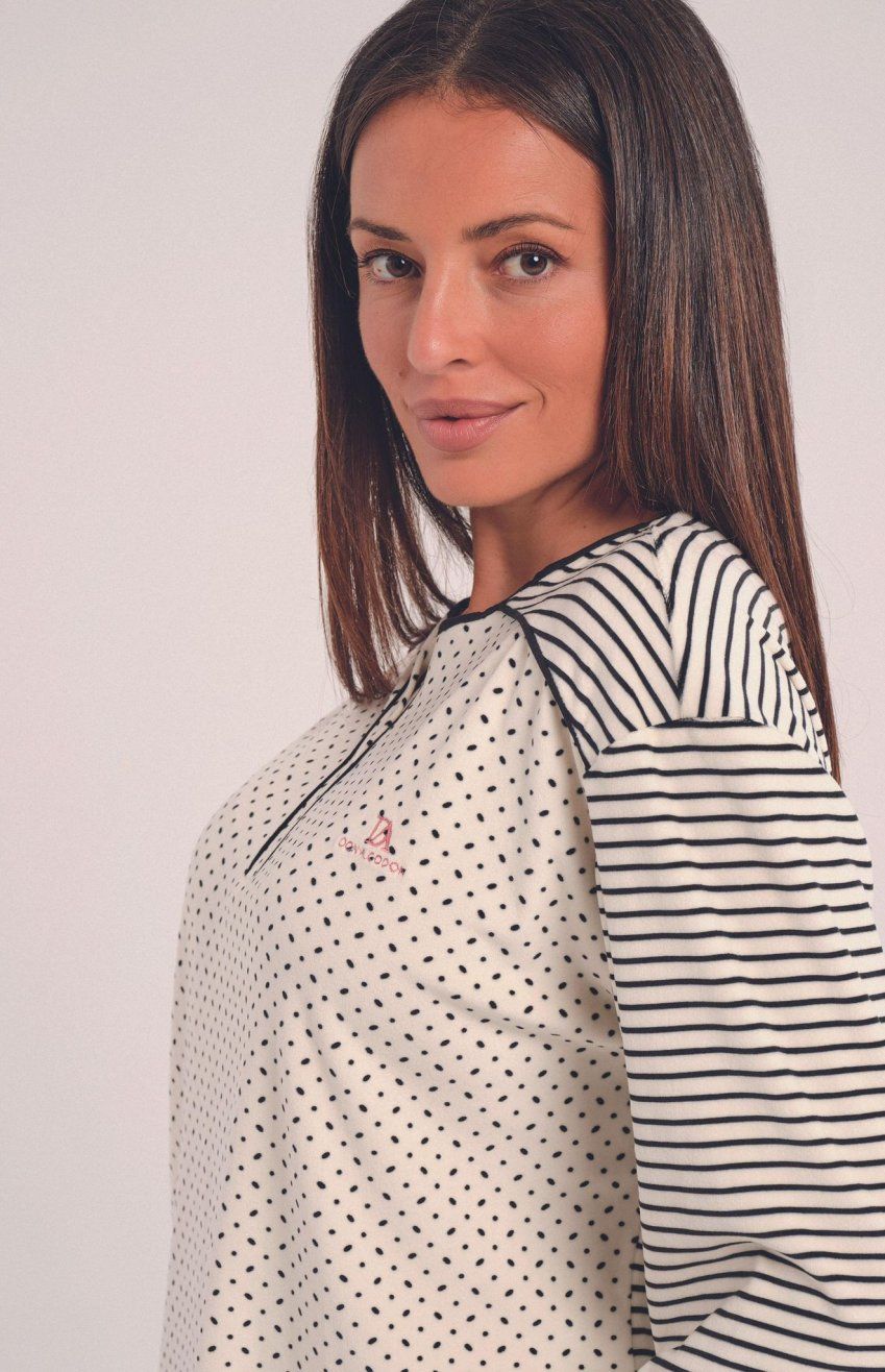 DA 25W412 PIJAMA MUJER VELVET SPANDEX DON ALGODON