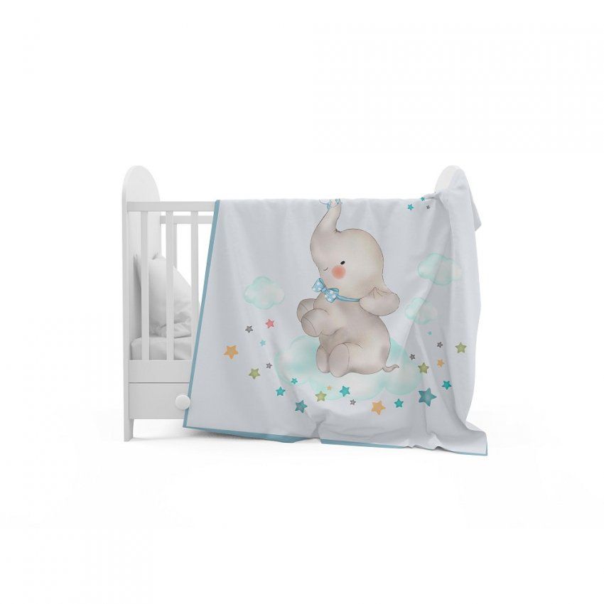 964 MANTA CUNA TERCIOPELO ELEFANTE INTERBABY  110X140