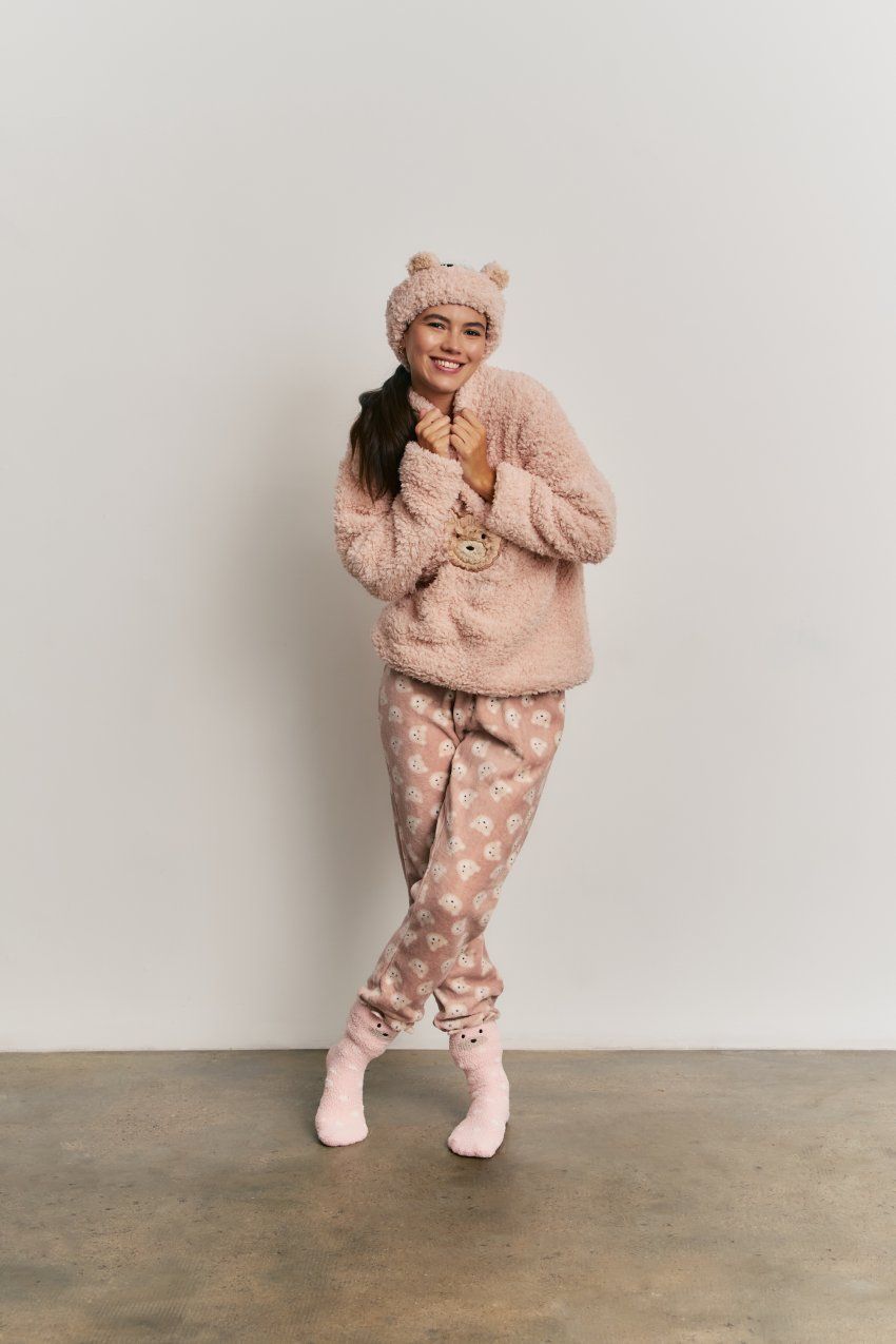 N 22242 PIJAMA MUJER BORREGO Y CORALINA PROMISE