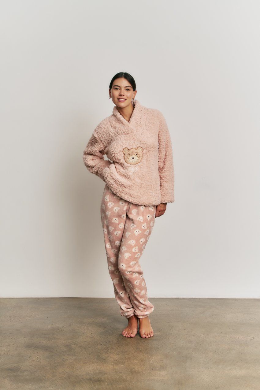 N 22242 PIJAMA MUJER BORREGO Y CORALINA PROMISE