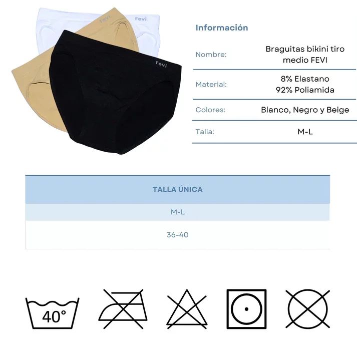 Bragas Fevi microfibra colores surtidos pack completo