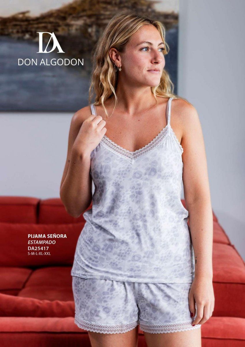 D25417 PIJAMA MUJER DON ALGODON