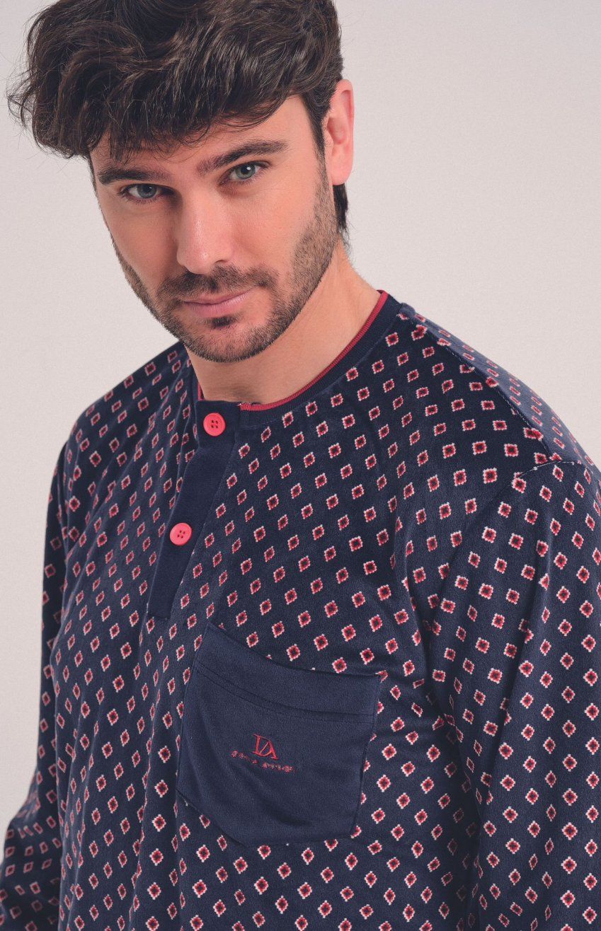 DA 25W307 PIJAMA HOMBRE VELVET SPANDEX DON ALGODON