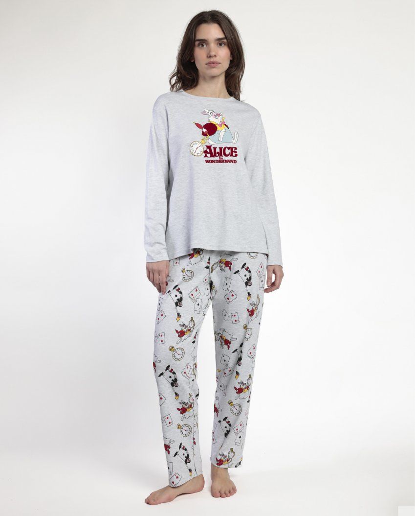 63307 PIJAMA MUJER ALICIA PAIS MARAVILLA ALGODON DISNEY ADMAS