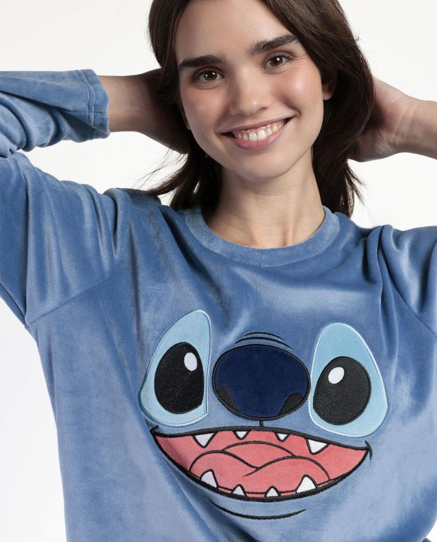63668 PIJAMA MUJER VELVET LILO & STITCH DISNEY ADMAS