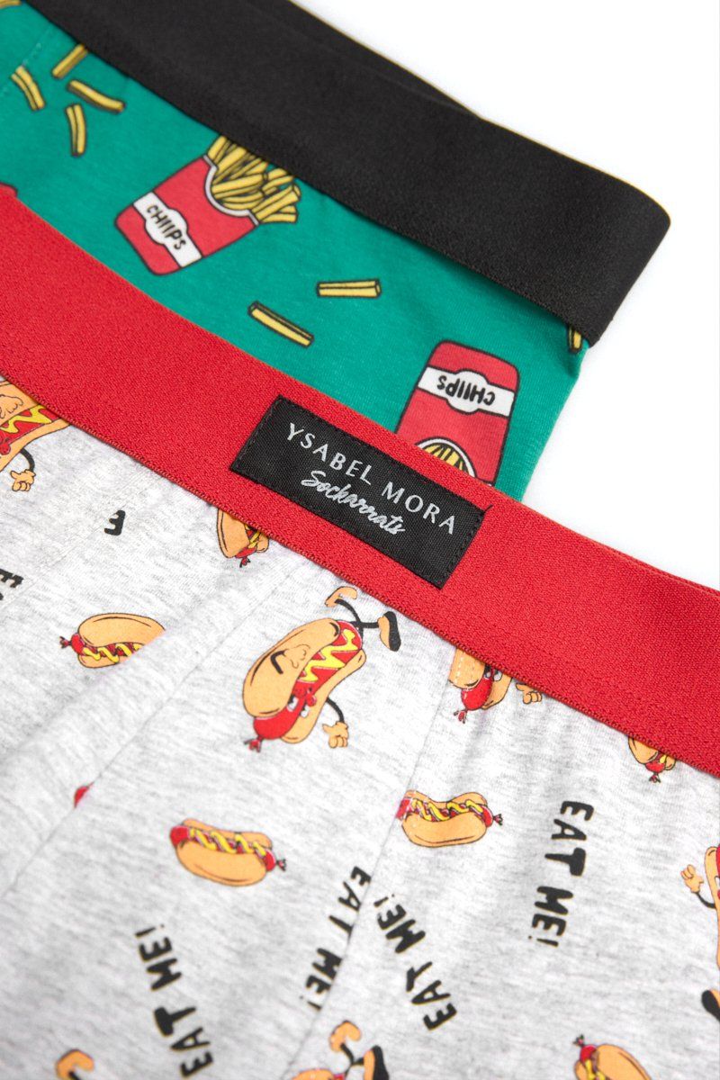 20439 Pack de 2 calzoncillos bóxer de algodón natural estampados