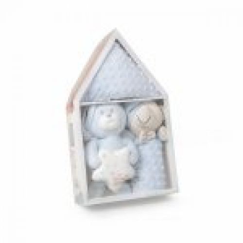 SET25 SET CASITA MANTA TOPITOS + DOU DOU+ PELUCHE OSO INTERBABY