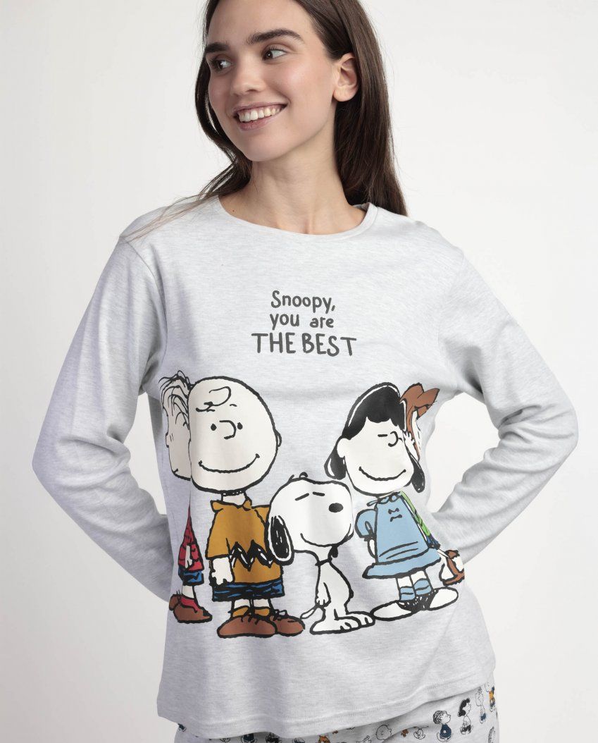 63428 PIJAMA MUJER 100% ALGODON SNOOPY ADMAS al por mayor