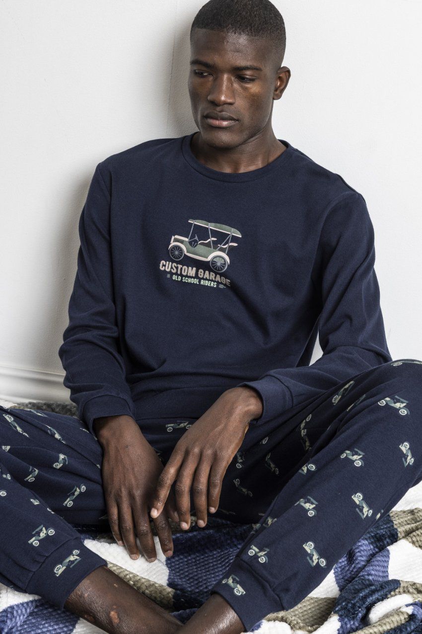 63751 PIJAMA HOMBRE COCHE HASTA 3XL INTERLOCK 100% ALGODON ADMAS