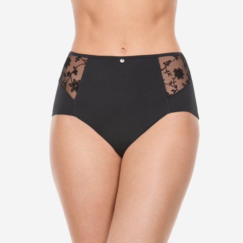 Braga Avet 37111 de poliamida negra con tul y bordado floral