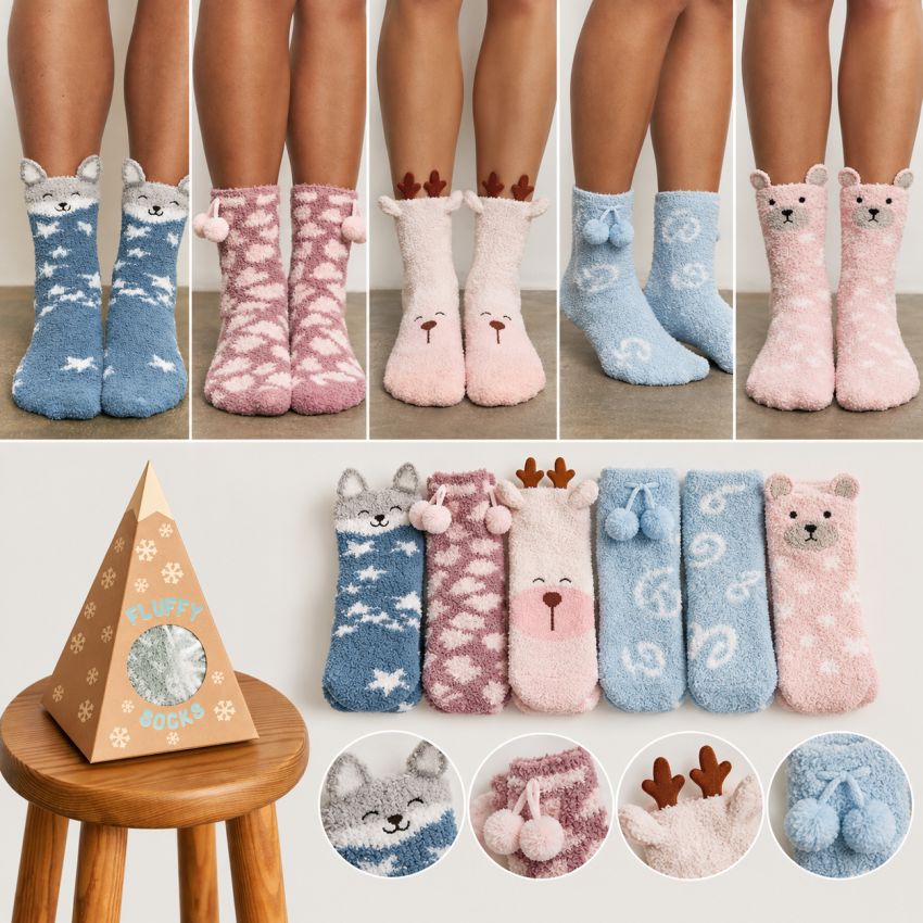CALCETINES DIVERTIDOS TIPO PELUCHE EN CAJA REGALO