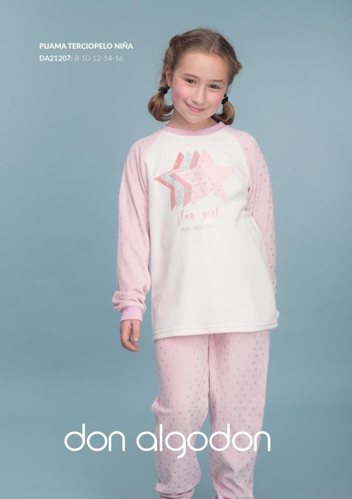 DA 21206 PIJAMA NIÑA 8 A16 (TERCIOPELO) DON ALGODON