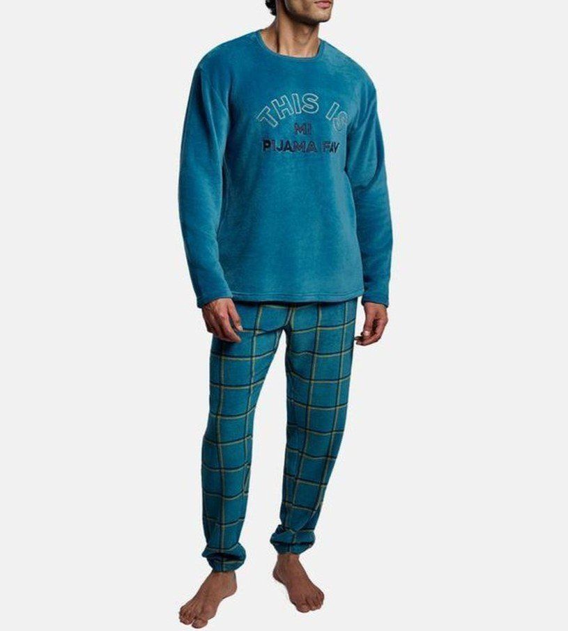 Pijama hombre Ysabel Mora Ref. 26449 de coralina con pantalón de cuadros