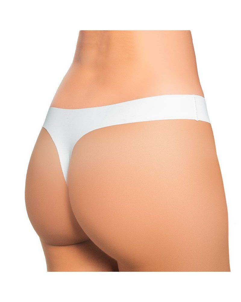 Vista trasera del tanga Naiara 280 color tierra con efecto invisible y tejido algodón.