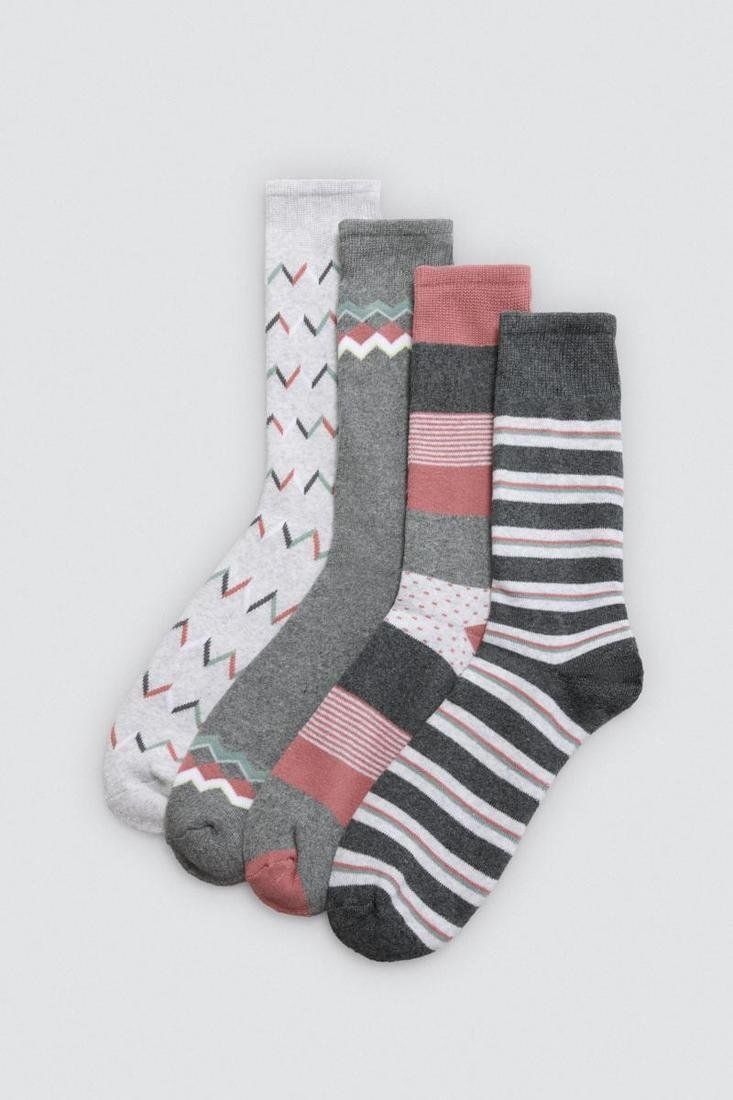 12949 Calcetines estampados térmicos para mujer, presentado en caja expositora. Con puño antipresión.