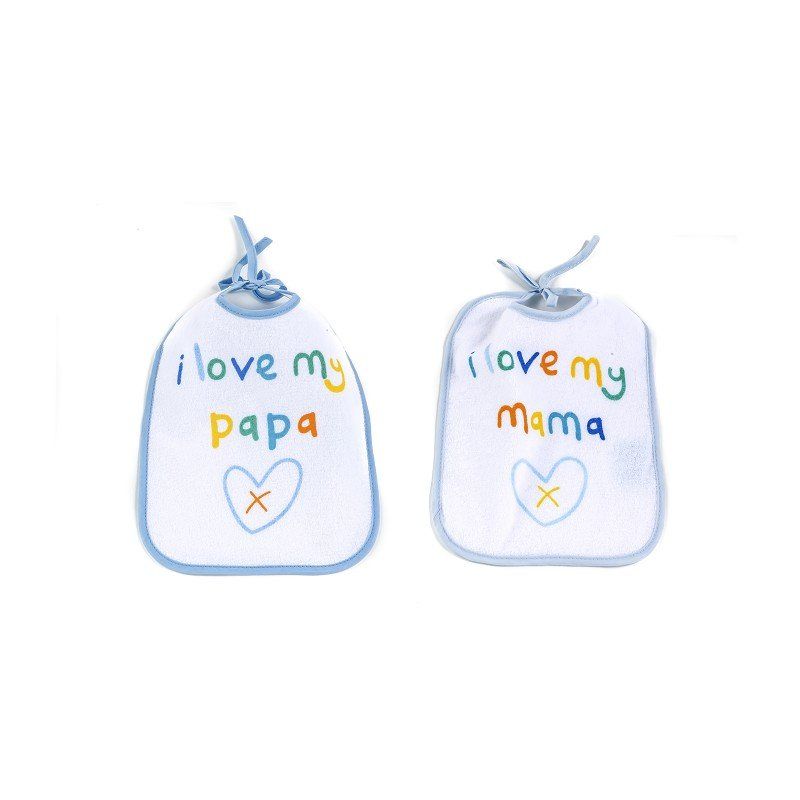5109  BABEROS CON PASTICO Y LAZO (PACK 2)  20X28cm DUFFI