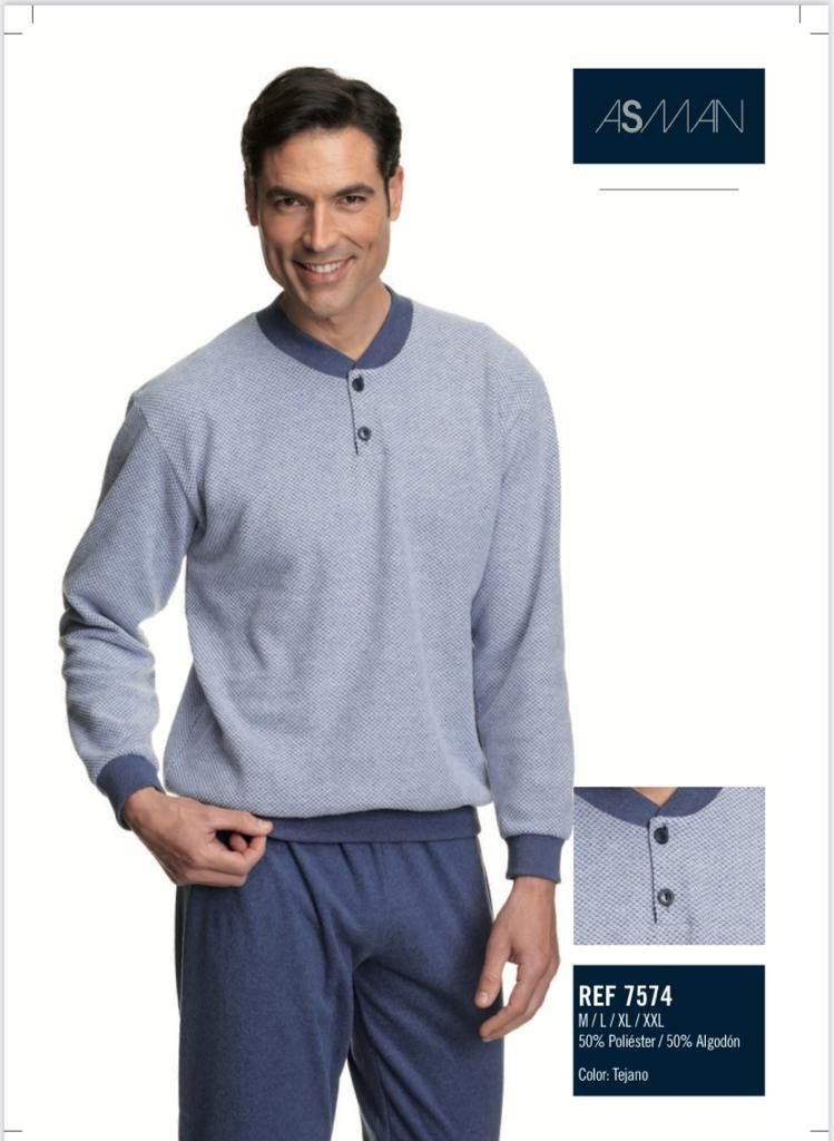 7574 PIJAMA CABALLERO ALGODON FELPA ASSMAN
