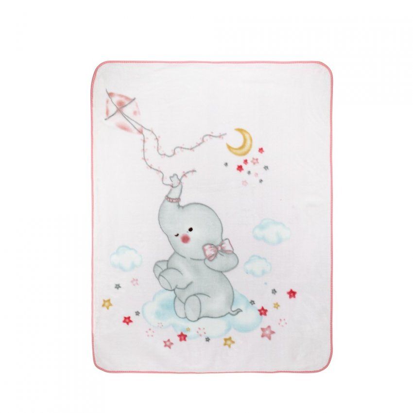 964 MANTA CUNA TERCIOPELO ELEFANTE INTERBABY  110X140