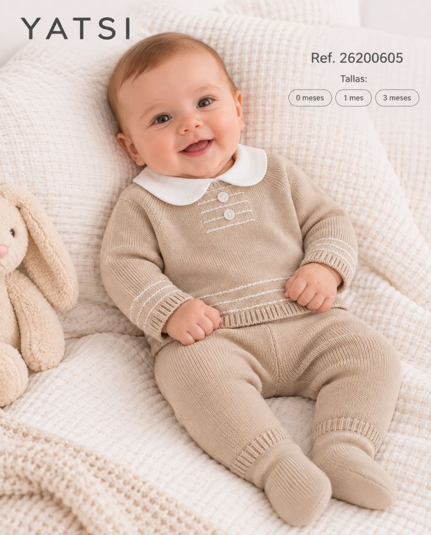 26200605 CONJUNTO TRICOP BEBE POLAINA PUNTO YATSI