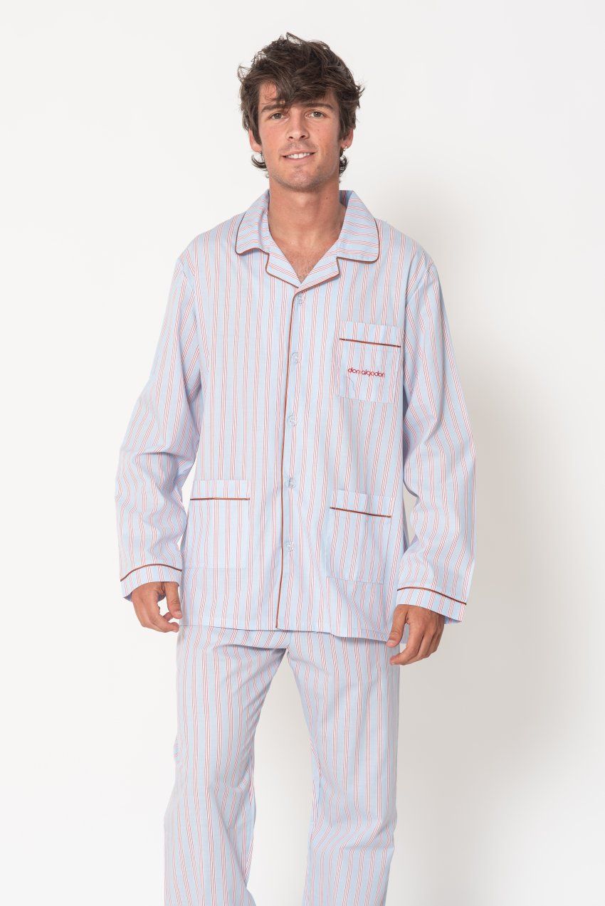 DA24313L PIJAMA CABALLERO POPELIN DON ALGODON