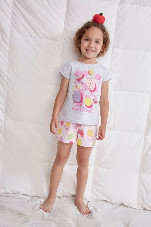 25117057 PIJAMA DE VERANO PARA NIÑA DE LA FABRICA TOBOGAN AL POR MAYOR