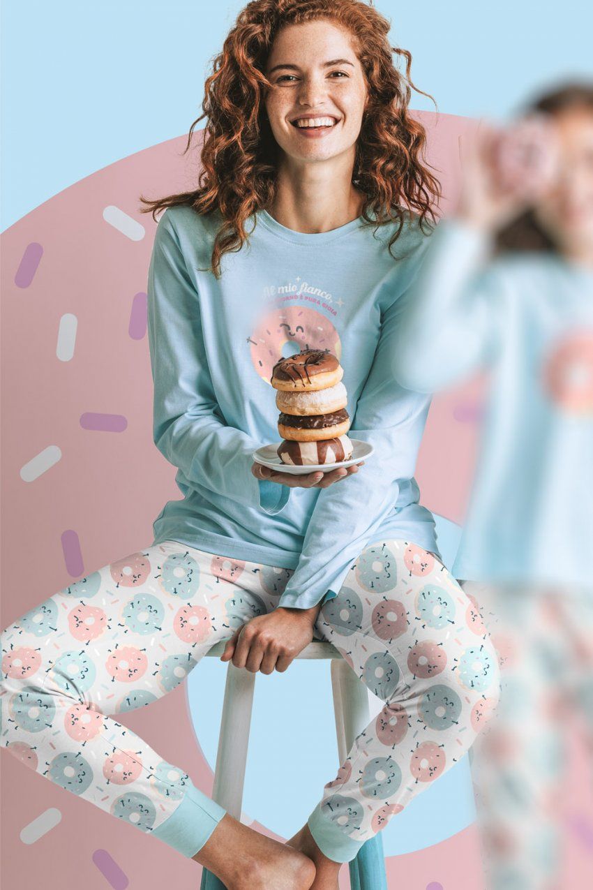 60369 PIJAMA SEÑORA INTERLOCK DONUTS ADMAS