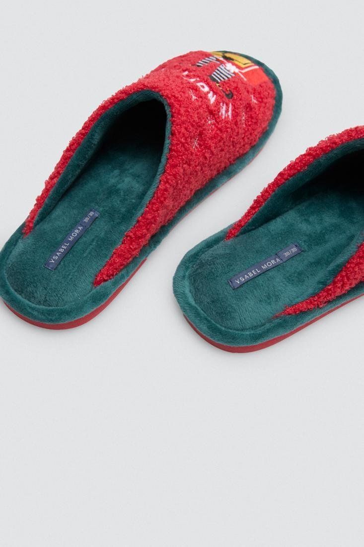 14169 Zapatillas de casa para mujer con estampado navideño