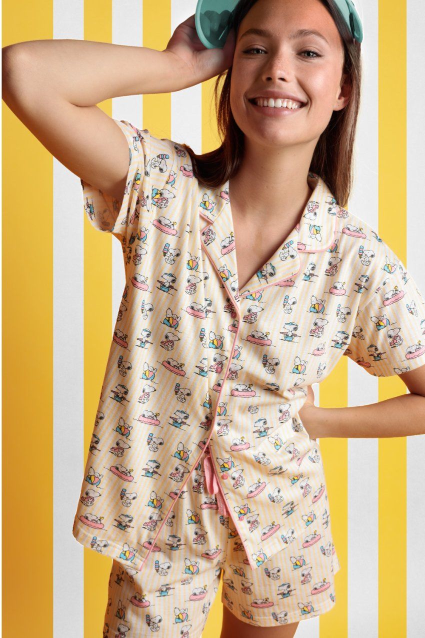 64431 PIJAMA ABIERTO CORTO SNOOPY ADMAS