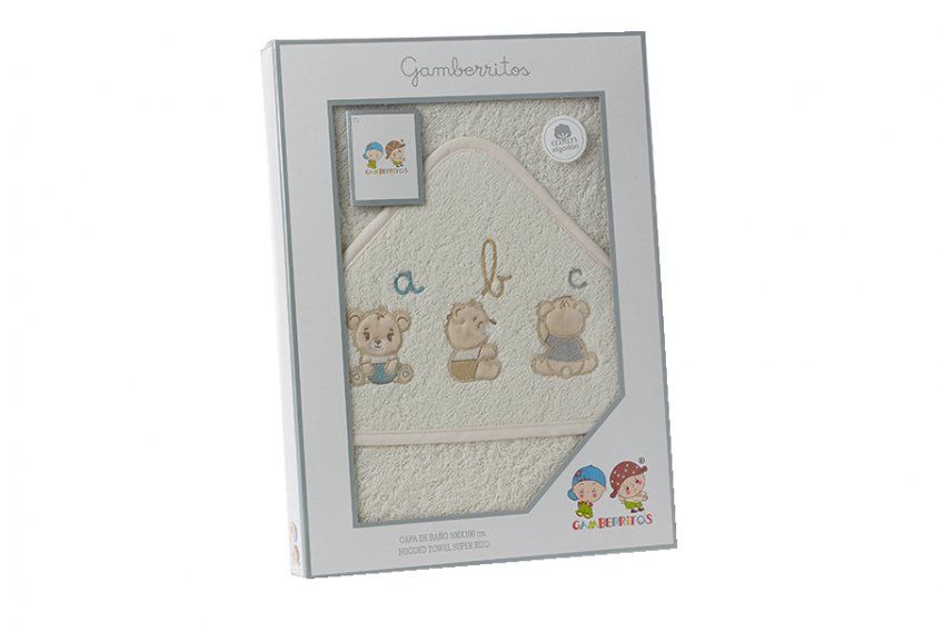 10681 CAPA BAÑO 100x100 100% ALGODON GAMBERRITOS  GRIS