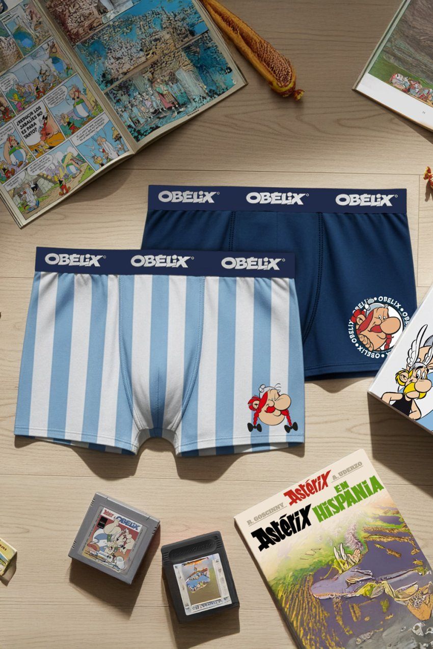 48744 BOXER HOMBRE ASTERIX PACK 2 CAJA  REGALO ADMAS