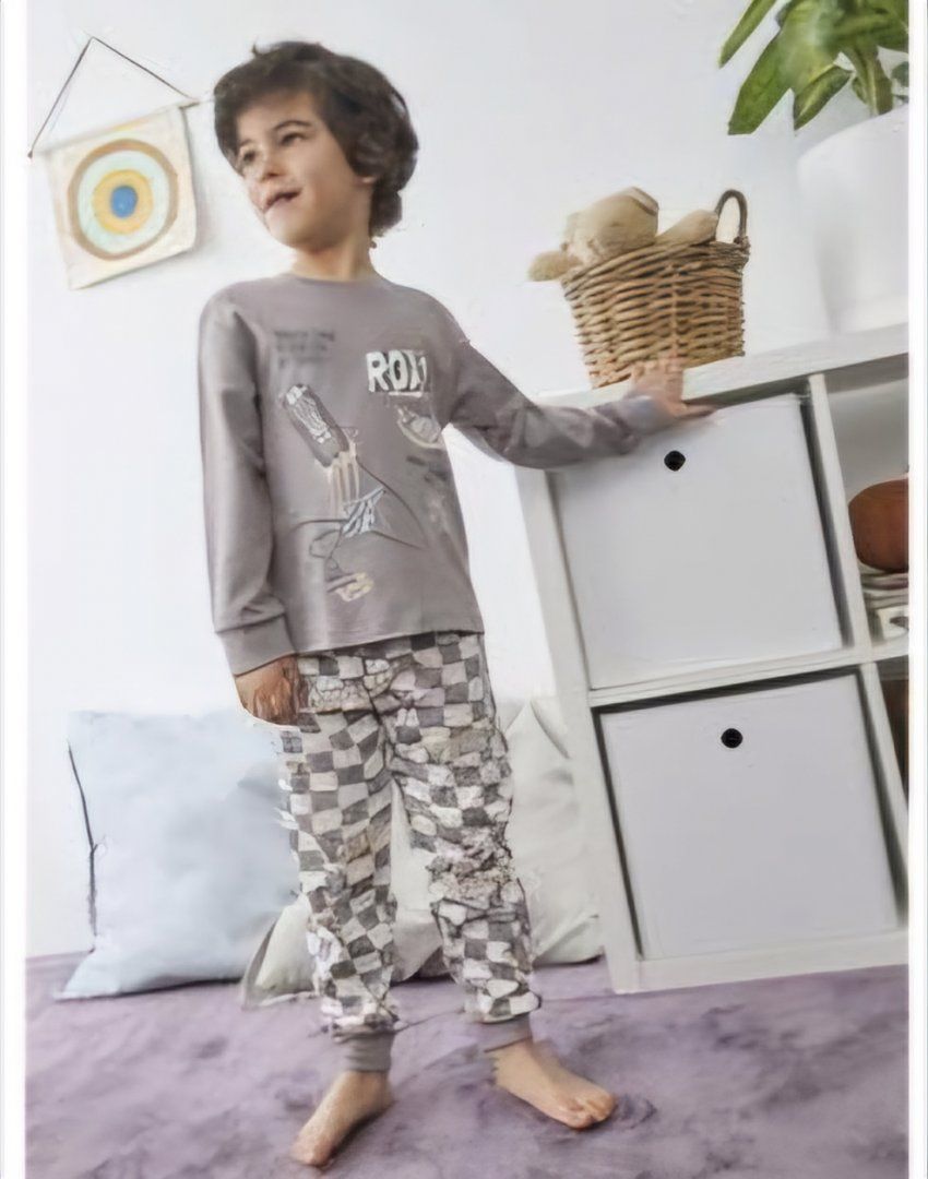 25207001 pijama infantil de algodón interlock de tobogan al por mayor