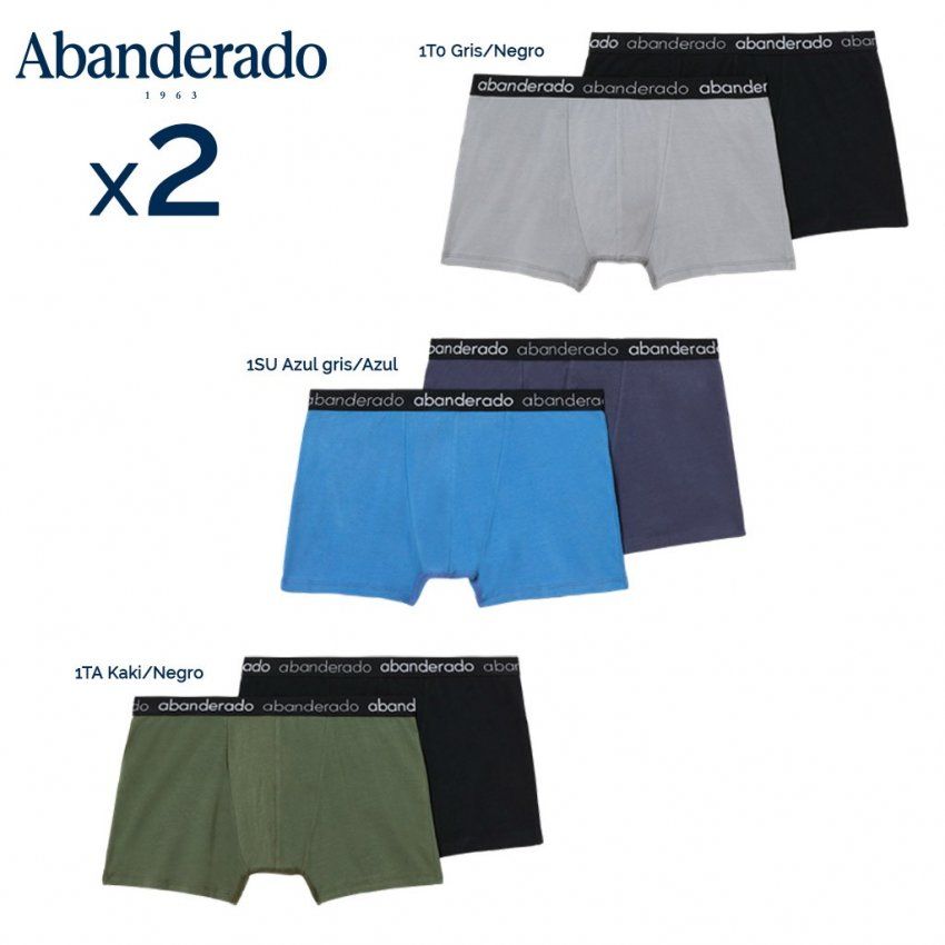 AS26595 BOXER GOMA ELASTICA HOMBRE PACK 2 ABANDERADO