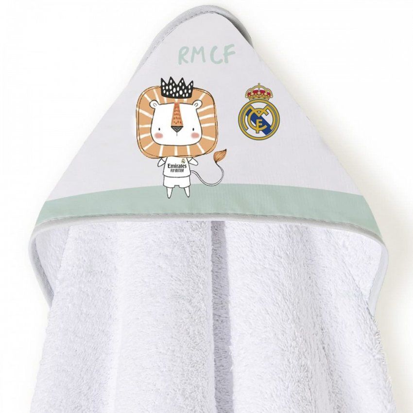 capa de bano para bebe real madrid blanco