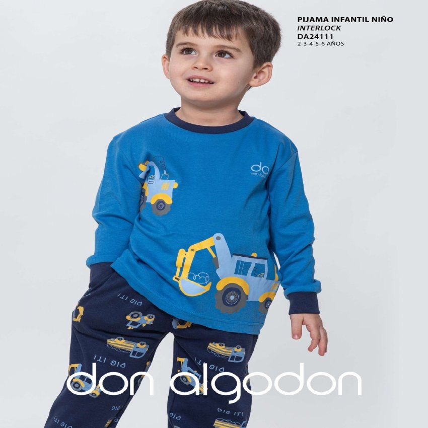 DA 24111 PIJAMA NIÑO INTERLOCK 2 A 6 AÑOS  DON ALGODON