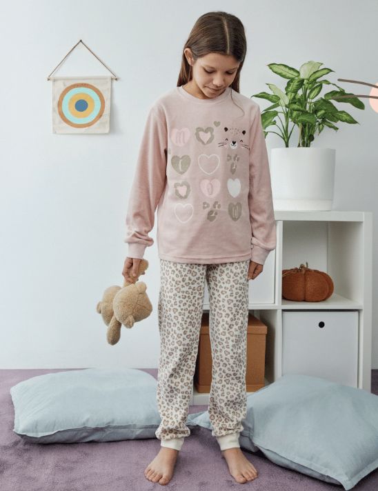 25208302 PIJAMA CHICA TERCIOPELO AL POR MAYOR DE LA MARCA TOBOGAN