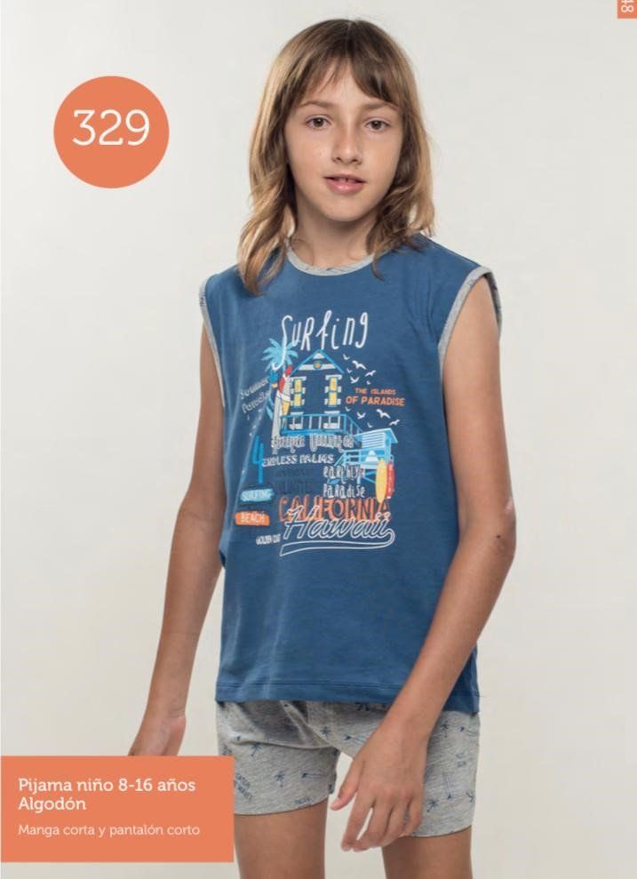 KN 329 PIJAMA NIÑO VERANO 8 A 16  KINANIT